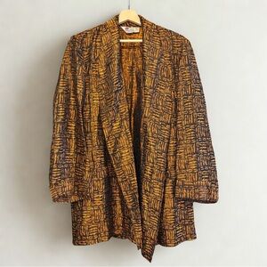 🐅 Vintage Majestic Made in Canada Jacquard Smoking Robe Jacket S/M
